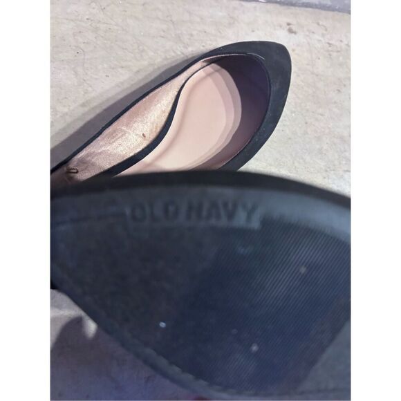 Old Navy Soft Knit Faux Suede Pointed Toe Ballet Black Flats Women’s Size 8 - Picture 11 of 11